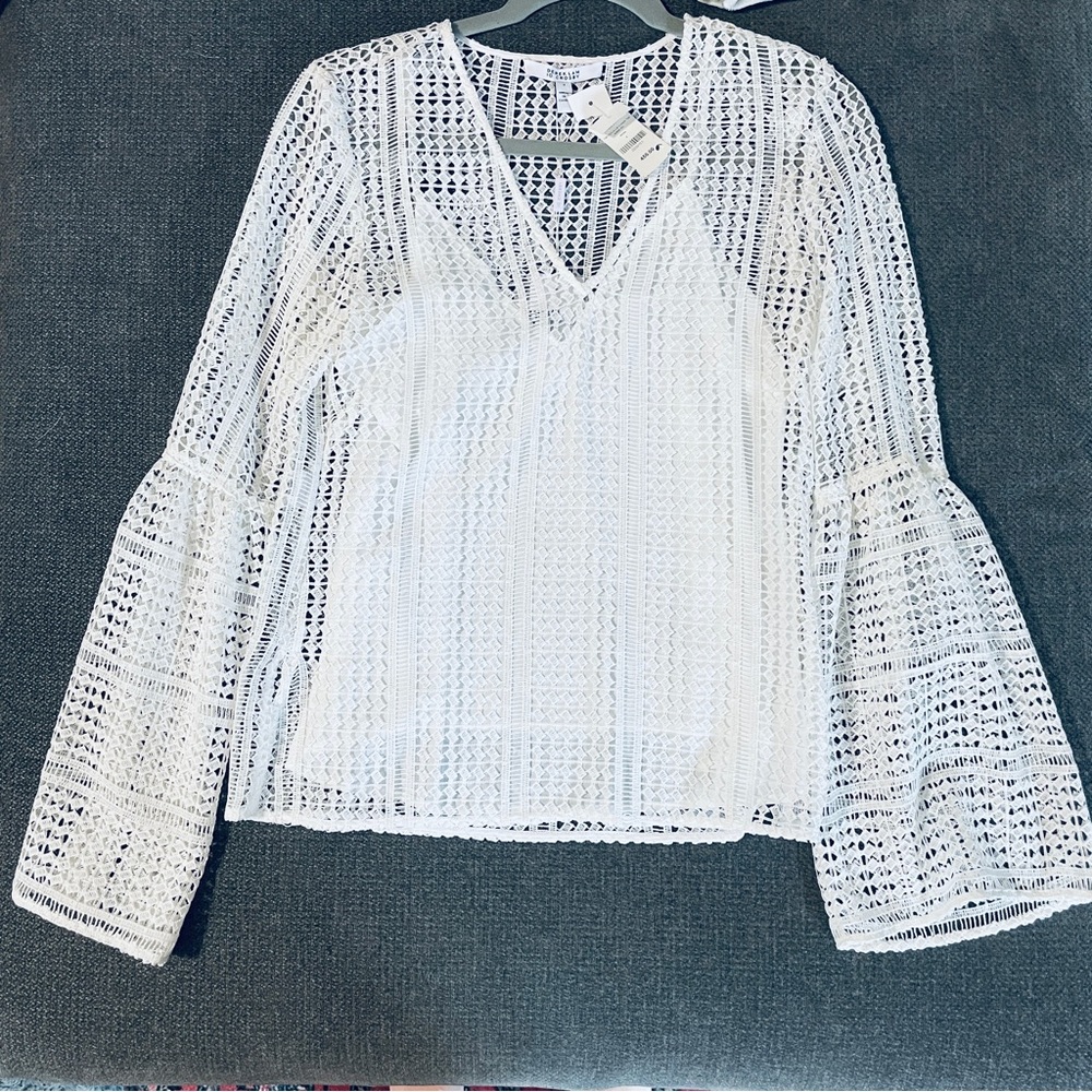 10 Crosby Derek Lam White Bell Sleeve Blouse